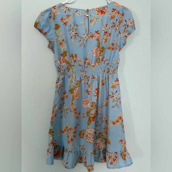Indulge Short Flounced dress blue flowered size M - Picture 4 of 4